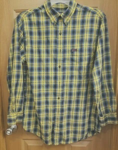 Chaps Ralph Lauren Blue Yellow Plaid Long Sleeve Button Down Collar Men's Size M - Picture 1 of 6