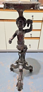 Antique Italian Wood Carved Pitti Statue Tripod Side Table Napoleon III Style - Picture 1 of 23