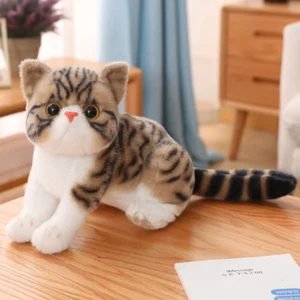 26cm Artificial Cat Stuffed Toy Plush Pet Birthday And Valentine Gift Decor NEW - Picture 1 of 12