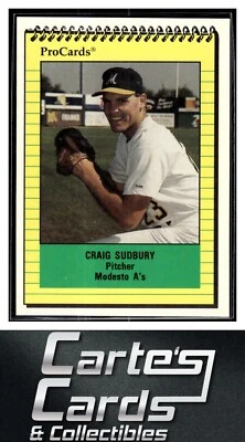 Craig Sudbury 1991 ProCards #3089  Modesto A's - Image 1 of 2