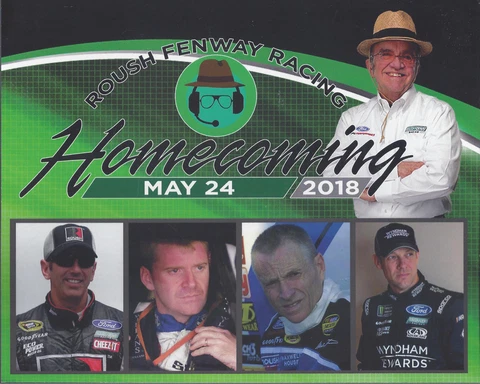 2018 KENSETH,MARTIN, BIFFLE, BURTON ROUSH HOMECOMING NASCAR DATED 5/24 POSTCARD Cover