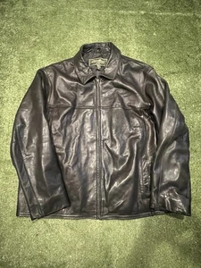 Eddie Bauer Lamb Leather Men's Jacket Dark Brown Full Zip Size 3XL TALL - Picture 1 of 7