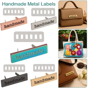 5pcs Metal Handmade Letters Tags Clothing Bags Garment Hand Made Labels - Picture 1 of 56