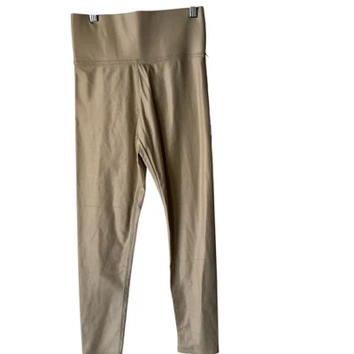 Carbon38 高腰打底裤女式小号 Sandy Tan 瑜伽运动服弹力新品 — 第 1/4 张图片