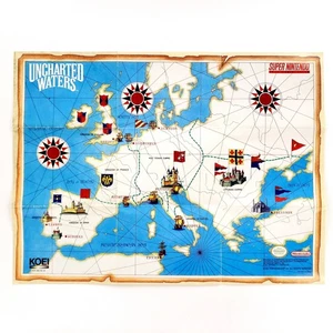 Uncharted Waters Super Nintendo SNES Mapa Diario del Capitán Inserto Póster KOE-SNS - Imagen 1 de 6