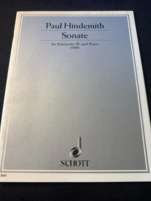 Sonate for Clarinet & Piano by Paul Hindemith Schott Music Book ED3641 - Image 1 of 3