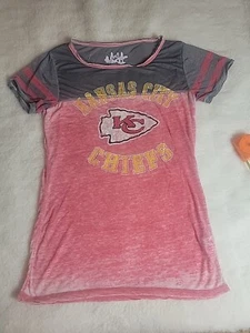 TOUCH ALYSSA MILANO NFL KANSAS CITY CHIEFS Burnout SHIRT RED MEDIUM - Picture 1 of 9