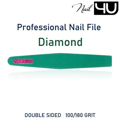 Nail File Diamond Green 100/180 Grit Professional Quality Curved Nail Files UK - Image 1 of 4