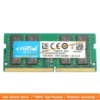 CRUCIAL 16GB DDR4 2666 PC4-21300 Laptop SODIMM 260Pin Notebook Memory RAM 1x 16G - Image 1 of 4