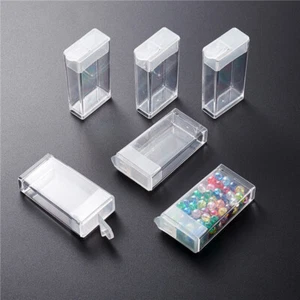 Contenedores de almacenamiento de cuentas de plástico 192 piezas rectangulares transparentes para embalaje de joyas - Imagen 1 de 8