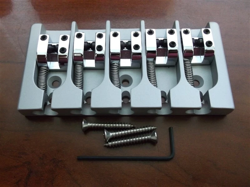 NEW - Hipshot 5-String A Aluminum Bass Bridge, CHOOSE YOUR SPACING - SATIN - Image 1 of 1