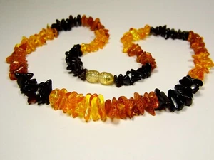 Baltic Amber Necklace 18" Multicolor Men's Women's Polished Natural Stone 5406 - Picture 1 of 7