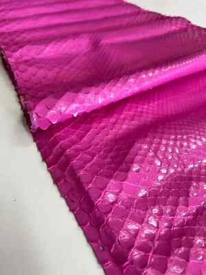 Genuine python leather, real snake leather glossy finished, long and wide - Image 1 of 4