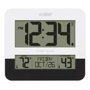 BBB82684 La Crosse Technology Atomic Digital Wall Clock with TX141-BV2 Sensor - Picture 1 of 12