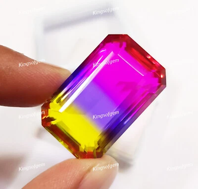 86 Ct Doublet Glass Stone Multi Color Tourmaline Emerald Stone Loose Gemstone - Image 1 of 4