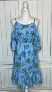 Women’s Jealous Tomato Palm Tree Tropical Print Cold Shoulder Dress S/M - Picture 1 of 8