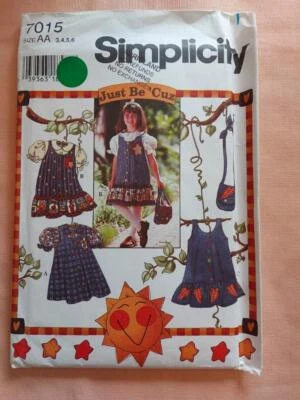 Simplicity 7015 Child's Jumper. Dress, Blouse & Purse Pattern Size 3-6 - Image 1 of 2