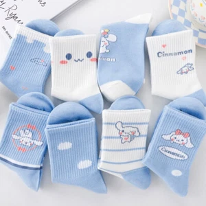Cute 8 Pairs Girls Kids and Toddlers' Cotton Crew Socks - Picture 1 of 5