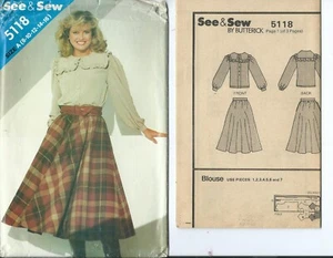 B 5118 sewing pattern Lovely BLOUSE & Flared SKIRT sew UNCUT sizes 8-10-12-14-16 - Picture 1 of 1