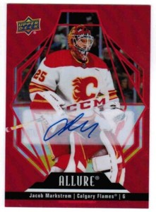 22/23 2022 UPPER DECK ALLURE JACOB MARKSTROM #71 BASE RED RAINBOW AUTOGRAPH AUTO