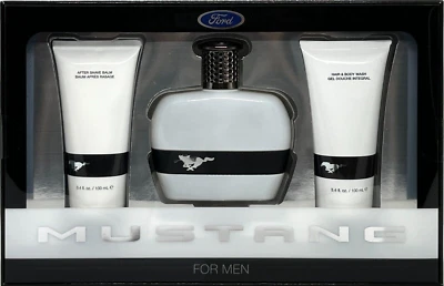 FORD MUSTANG WHITE 3 PCS GIFT SET MEN EDT 3.4 oz, HAIR & BODY WASH, AFTER SHAVE - Изображение 1 из 4