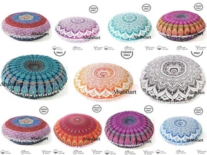 36 In Large Mandala Floor Pillow Ombre Printed Round Bohemian Meditation Cushion - Picture 1 of 106