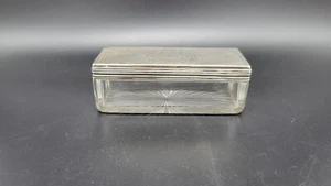 Antique 19th Century English Sterling Silver & Glass Covered Box - Picture 1 of 15
