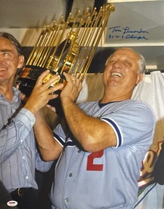 Tommy Lasorda Signed 16x20 Los Angeles Dodgers Photo '81 W.S Champions' PSA - Picture 1 of 2