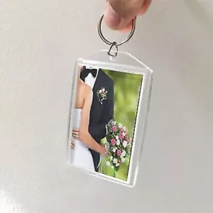 Acryl Foto 3x2 Einsatz Schlüsselanhänger Snap-In Foto leer - 100er-Pack NEU - Bild 1 von 5