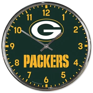 Green Bay Packers runde Chrom Wanduhr - Bild 1 von 1