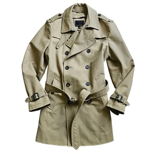 Banana Republic Trench Belt Coat Tan Double-Breast Water Resistant Mens Size M - Picture 1 of 24