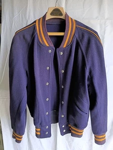 Rare Vintage Dark Blue 100% Wool Coat Jacket by W.A. Goodman & Sons Size 40 GUC - Picture 1 of 10