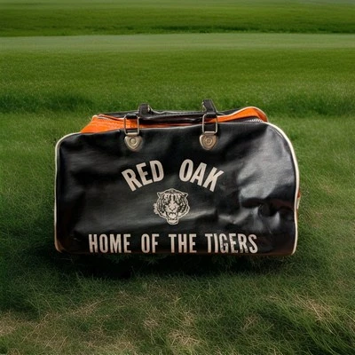 Bolso de Gimnasio Escuela Secundaria Años 80 Imitación Cuero Robles Rojos Hogar de los Tigres Usado en Excelente Condición Foto 1 de 4