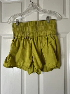 Free People Movement Shorts Lime Green Size M Medium Women’s High Waist - Picture 1 of 6