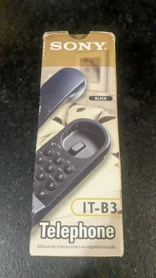 ¡Nuevo stock antiguo! Teléfono de montaje en pared con cable SONY IT-B3 negro audífono comp Foto 1 de 4