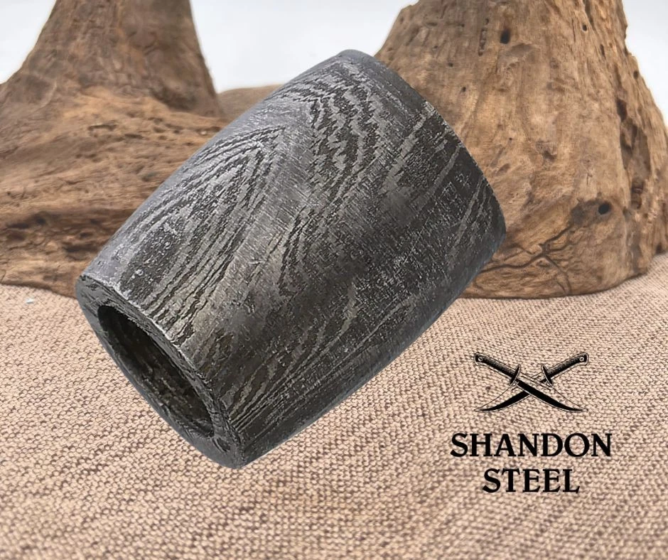 Damascus Convex Barrel Bead With 0.2" Hole Great For Attaching To Lanyard 23 - Image 1 of 1