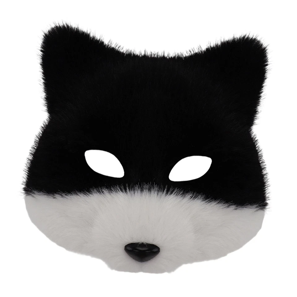 Half Face Animal Mask Realistic Halloween Fox Mask for Role Playing Wedding Men - Image 1 of 1