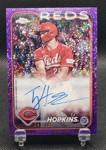 2024 Topps Chrome TJ Hopkins Rookie Auto Purple Speckle Refractor /299 - Bild 1 von 3