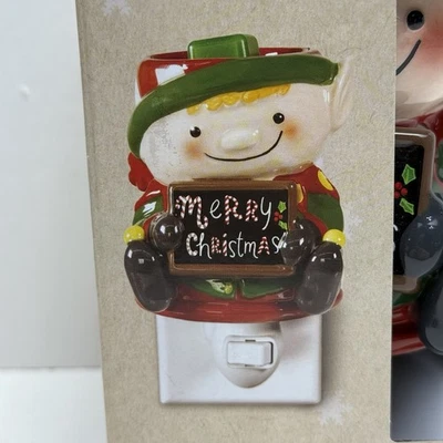 Fusion Accent Christmas Elf Wax Warmer Nightlight Plug In Dunkin Porcelain New  - Image 1 of 4