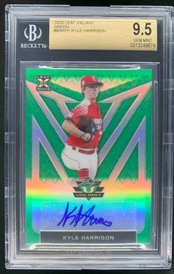 Kyle Harrison 2020 Leaf Valiant Green Auto Red Sox /99 BGS 9.5 - Image 1 of 2