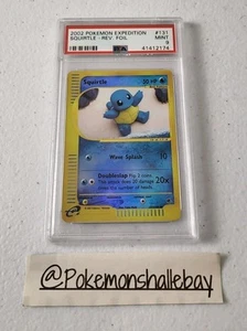 Squirtle 131/165 - Expedition Set *PSA 9 - MINT* Reverse Holo Pokemon Card - Picture 1 of 5