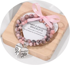 Mothers Day Gifts for Mom Daughter Natural Stone Beads Bracelet for Women Girls  - Picture 1 of 12