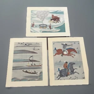 Antike Höhlengemälde Kunstdrucke Chinesisch 15x12 3er Set Penn Drucke Vintage - Bild 1 von 13