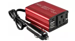 Car Power Inverter 12V DC - 110V AC Converter Adapter Plug Dual USB Charger 150W - Picture 1 of 8