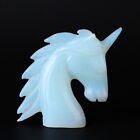 4.5" Synthesis Opalite Quartz Crystal Hand Carved Unicorn Carving 064