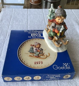 Goebel Hummel Figur & 1975 Teller RITT IN DIE WEIHNACHTEN Hum 396 TMK-5 W. Germany - Bild 1 von 20