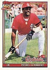 1991 O-Pee-Chee St. Louis Cardinals Baseball Card #20 Pedro Guerrero