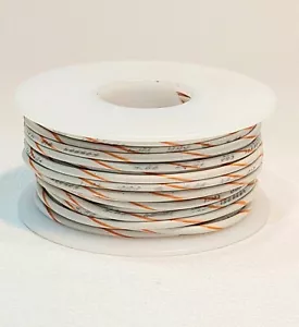 Cable de conexión 18 AWG UL1007 UL1569 BLANCO con RAYA NARANJA ~ carretes de 50 pies ¡NUEVO! - Imagen 1 de 1