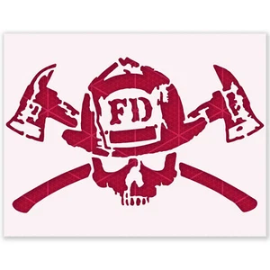 Firefighter Skull Stencil – Tactical, Firefighter, EMS, Veteran, Biker, Skull Ar - Picture 1 of 5