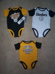 (3) Camisa Jersey Pittsburgh Steelers NFL Bebé Recién Recién Nacido 12M 12 M Meses - Imagen 1 de 1